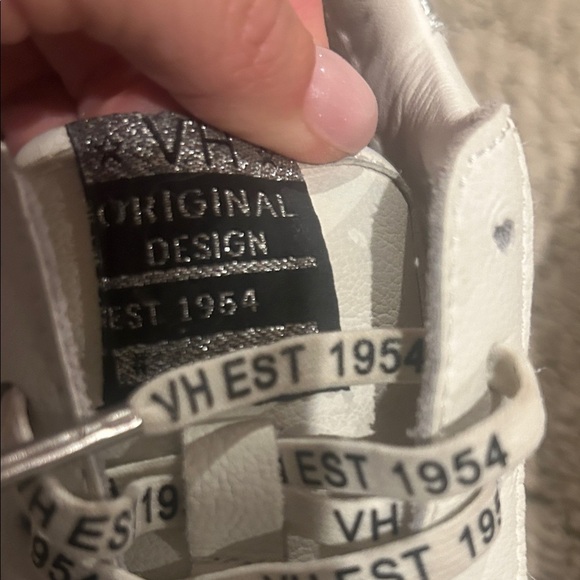 Vintage Havana Women's White and Glitter Silver Sneakers - Picture 7 of 10